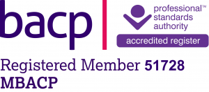 BACP logo accredited registered member 51728 MBACP